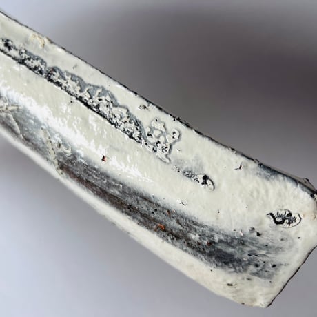 T−122 辻村史朗　粉吹長皿　共箱付　Shiro Tsujimura Kofuki Rectangular Plate