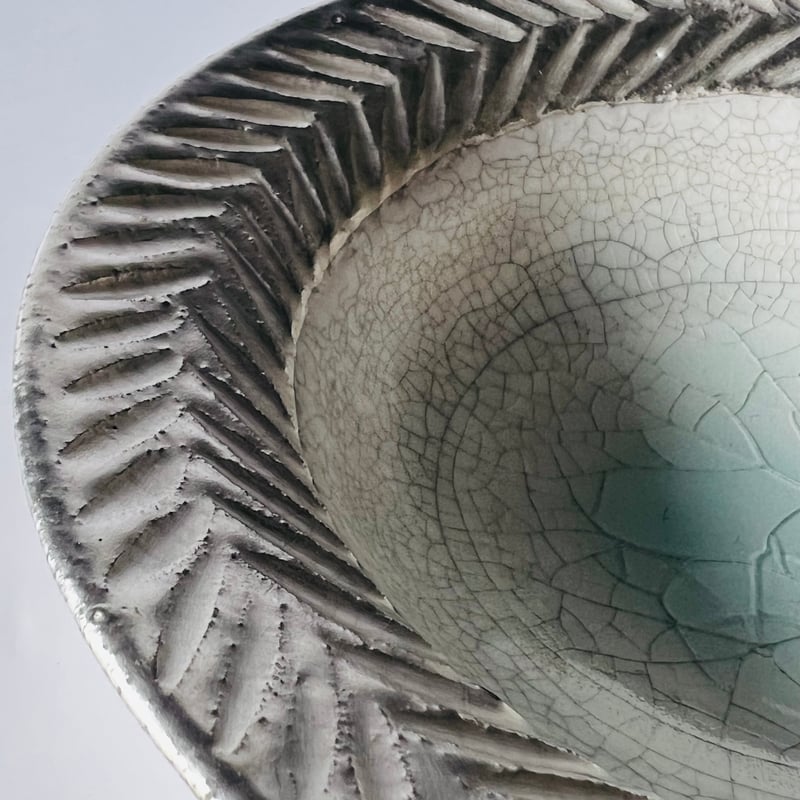 TNー71 谷井直人 銀彩ビードロしのぎリム皿 Naoto Tanii – Silver-Gl