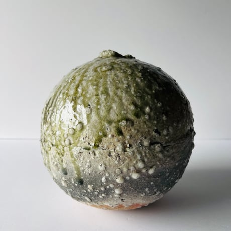 Tー68 辻村史朗　伊賀丸壺　共箱有　Shiro Tsujimura Iga Round Vase
