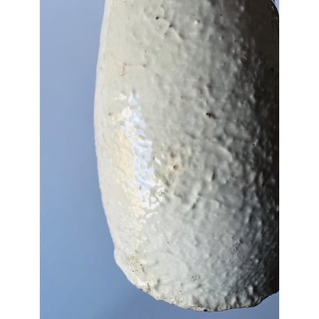 T−103 辻村史朗　粉吹つる首花入　共箱有　Shiro Tsujimura Kohiki Tsurukubi Hanaire (Kohiki Long-neck Flower Vase)