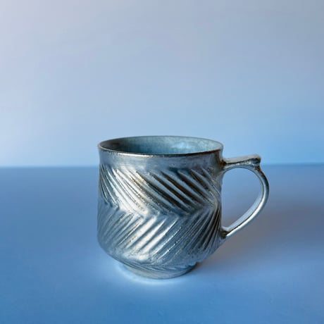 TNｰ90 谷井直人　銀彩しのぎビードロマグカップ　Silver-Glazed Shinogi Bidoro Mug