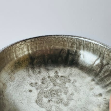 TN−107　谷井直人　総銀彩しのぎ丸鉢 Naoto Tanii Full Silver Glaze Shinogi Bowl