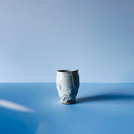 Tー86 辻村史朗　粉吹ぐい呑　共箱有　Shiro Tsujimura Powdered Sake Cup