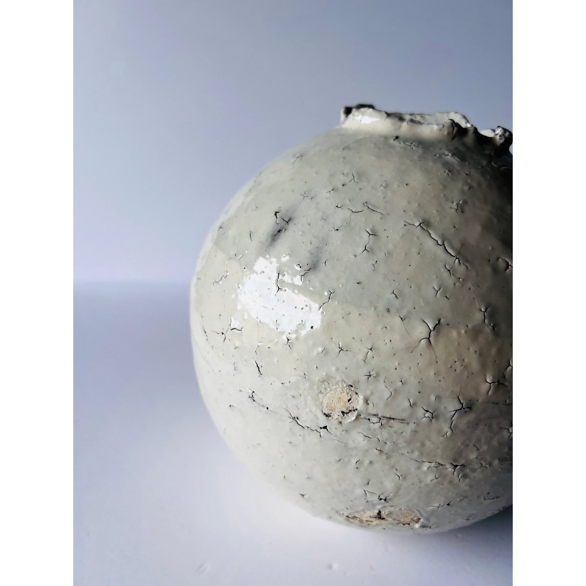 辻村史朗　粉引　丸壺 T−66 辻村史朗 粉引き丸壺 Shiro Tsujimura: Powdered Round