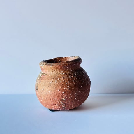 Tｰ142 辻村史朗　信楽小壺　共箱有　Shiro Tsujimura Shigaraki Small Jar