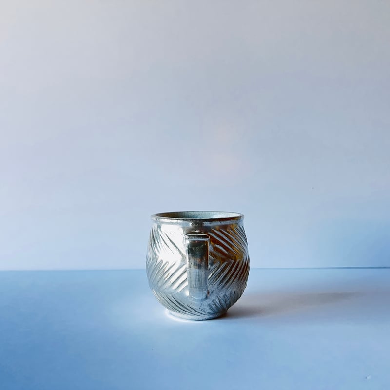 TN−92 谷井直人 銀彩しのぎビードロマグカップ Silver-Glazed Shinogi