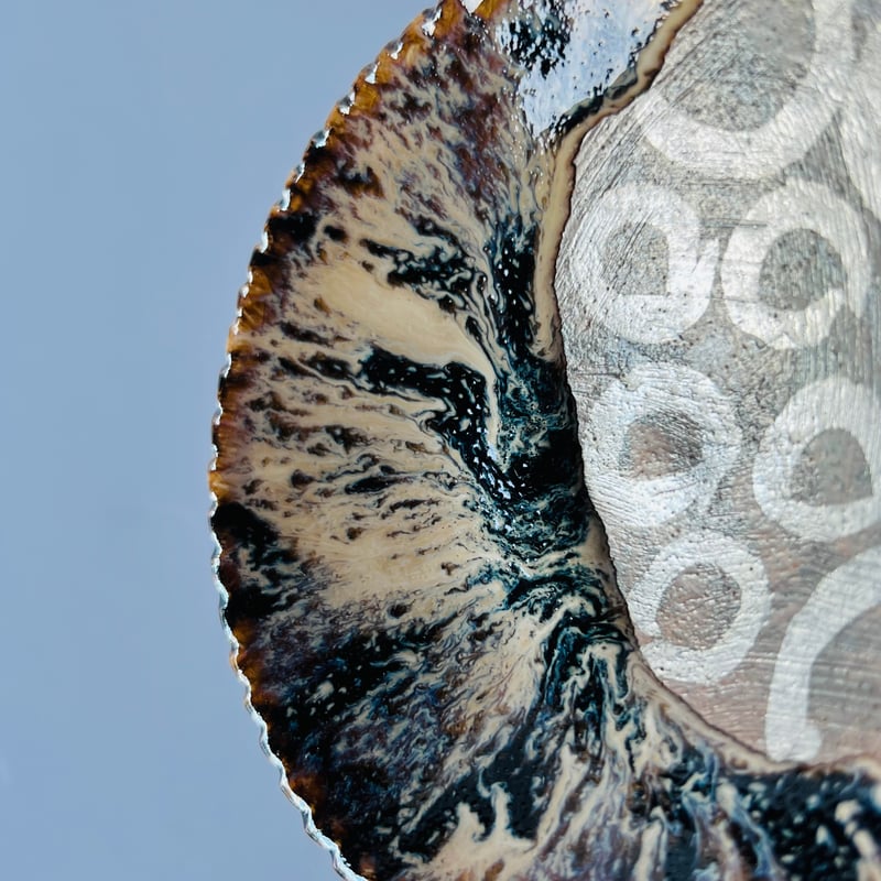 TNー70 谷井直人 グリグリ黒流し小皿 Naoto Tanii – Black Glazed