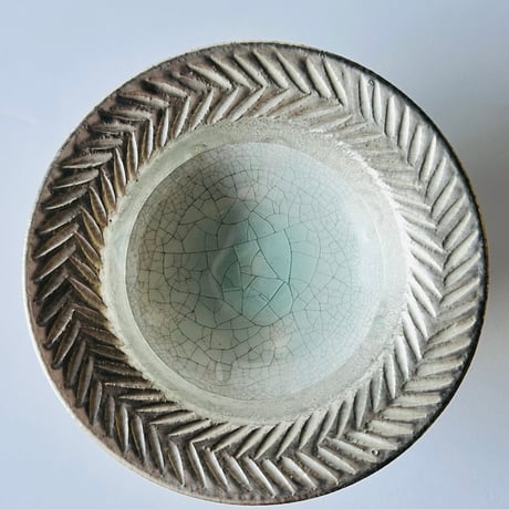 TNー65 谷井直人　銀彩ビードロしのぎリム皿　Naoto Tanii – Silver-Glazed Bidoro Shinogi Rim Plate