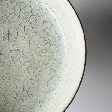 TN−7 谷井直人　銀彩ビードロ高杯小皿　コンポート　TN-7 Naoto Tanii, Silver-glazed Vidro Tall Small Plate, Compote