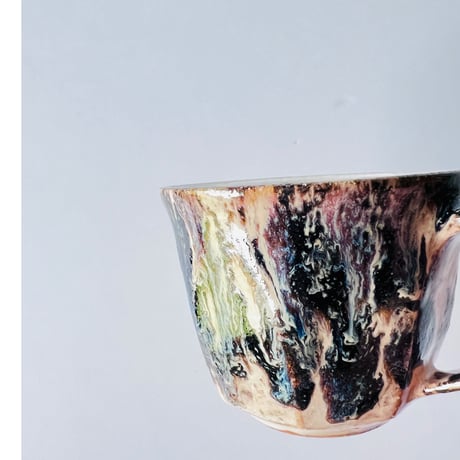 TNー53 谷井直人　黒流銀彩マグカップ　Naoto Tanii Black Flow Silver Mug