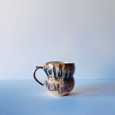 TNｰ86 谷井直人　銀彩黒流マグカップ　Silver-Glazed Black Drip Mug