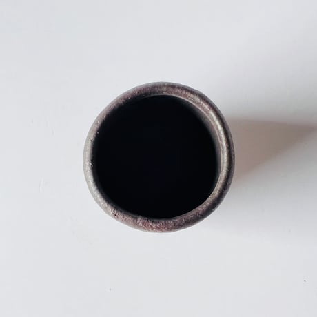 T−129 辻村史朗　引出し黒旅茶碗  共箱付　Shiro Tsujimura Hikidashi-guro Travel Tea Bowl