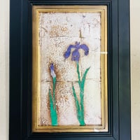 Tー75 辻村史朗 銀箔あやめ 四号 Shiro Tsujimura – Silver Foi