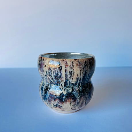 TNｰ85 谷井直人　銀彩黒流マグカップ　Silver-Glazed Black Drip Mug
