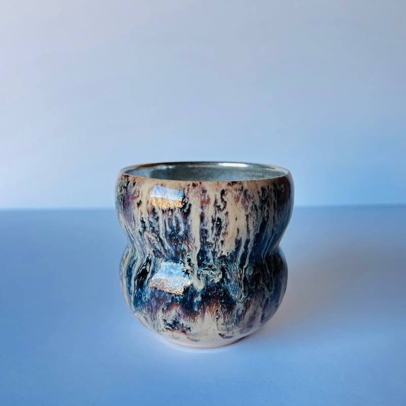 TNｰ85 谷井直人 銀彩黒流マグカップ Silver-Glazed Black Drip M