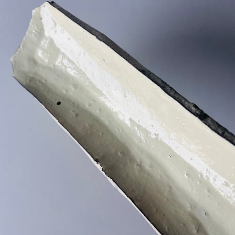 T−123 辻村史朗　粉吹長皿　共箱付　Shiro Tsujimura Kofuki Rectangular Plate
