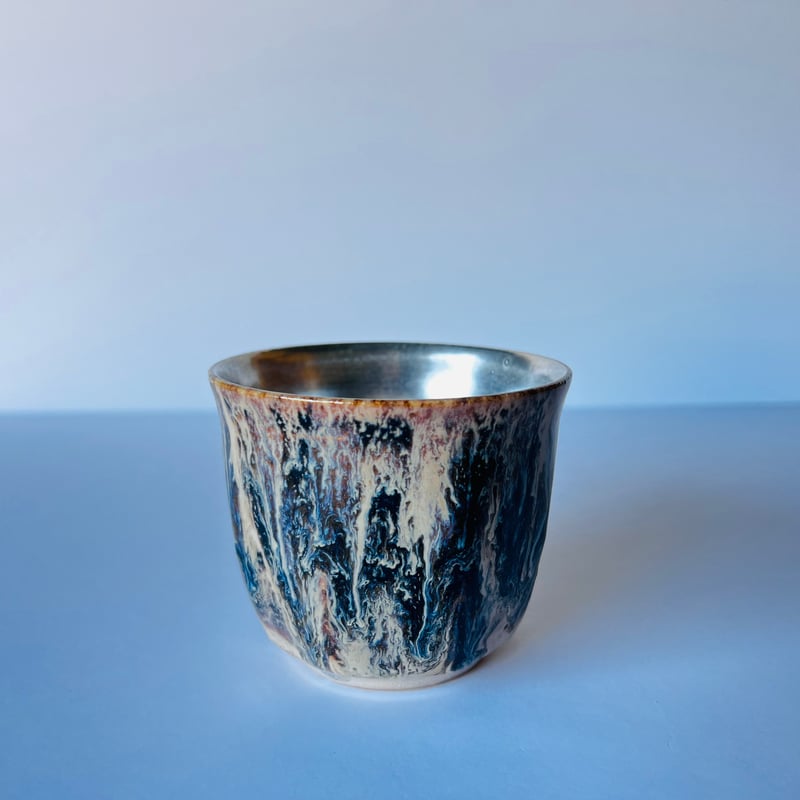 TNｰ87 谷井直人 銀彩黒流マグカップ Silver-Glazed Black Drip M