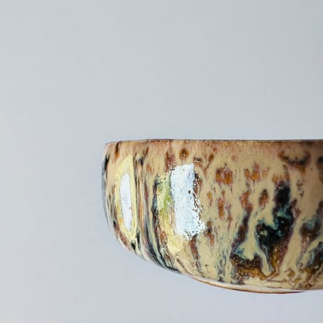 TN−122 谷井直人　銀彩黒流輪花小鉢 Naoto Tanii Silver Glaze Black Flow Rinka Bowl