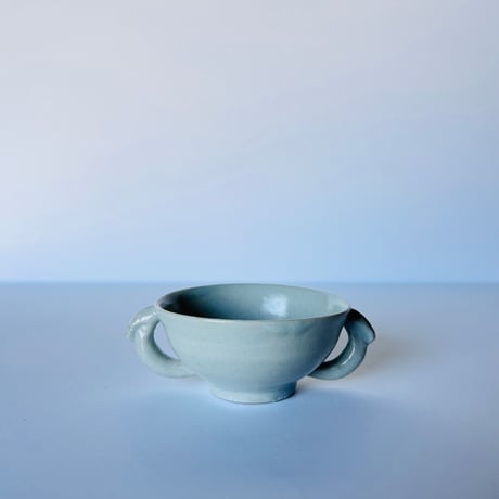 Sー15 鈴木大弓　白磁耳付豆鉢　HIroyumi Suzuki  White Porcelain Ear-Handled Bowl