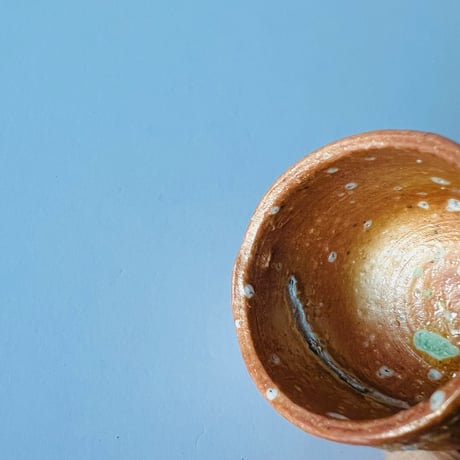Tー95 辻村史朗　信楽ぐい呑　共箱有　Shiro Tsujimura Shigaraki sake cup