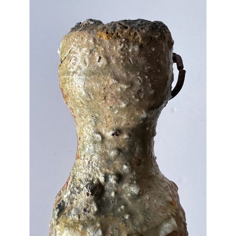 Tｰ60 辻村史朗　伊賀一輪挿掛花入　共箱有　Shiro Tsujimura Iga Flower Vase