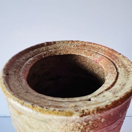 T−144 辻村史朗　信楽花入　共箱有　Shiro Tsujimura Shigaraki Flower Vase