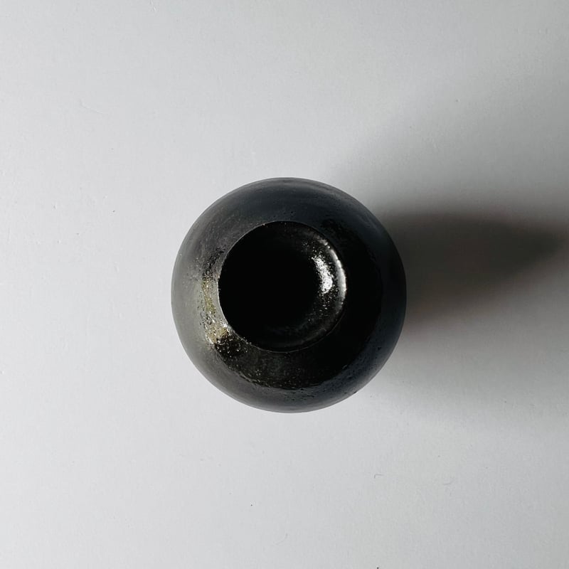 Sー9 鈴木大弓 黒高麗徳利 箱付き Suzuki Hiroyumi Black Korean