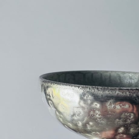 TN−113 谷井直人　銀彩ビードロゴブレット Naoto Tanii Silver Glaze Bidoro Goblet