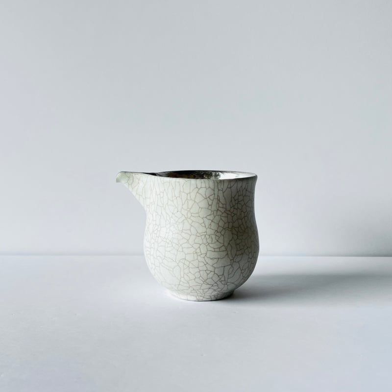 TN−124 谷井直人 銀彩白釉貫入片口 Naoto Tanii Silver Glaze W