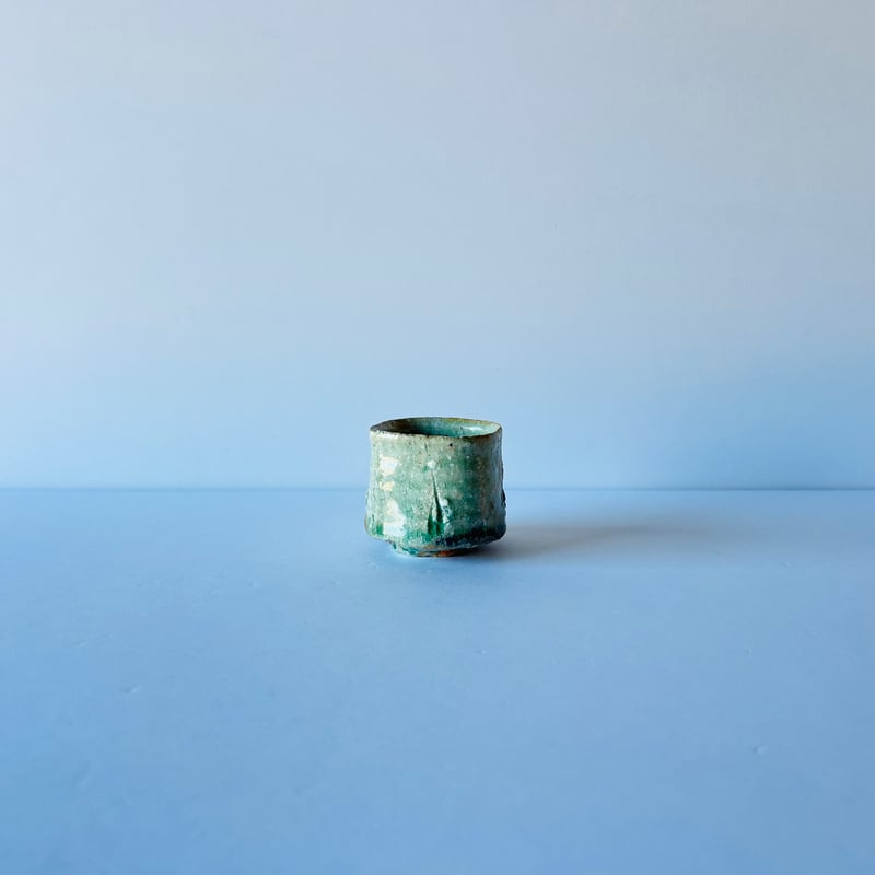 Fー22 古谷和也 伊賀角ぐい呑 共箱有 Kazuya Furutani Iga Square