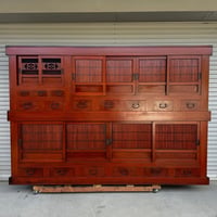 ＧＭ10Z① 八尺極上前総欅の近江水屋箪笥 Premium 8-Sized Omi Mizuya Tansu (Kitchen Cabinet) with All-Keyaki Front
