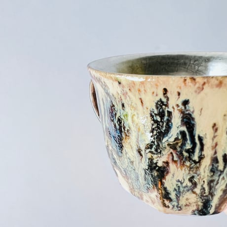TNー53 谷井直人　黒流銀彩マグカップ　Naoto Tanii Black Flow Silver Mug