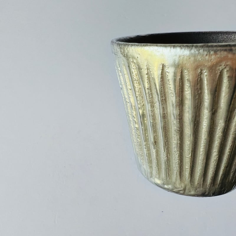 TN−121 谷井直人 銀彩しのぎ湯呑み Naoto Tanii Silver Glaze S