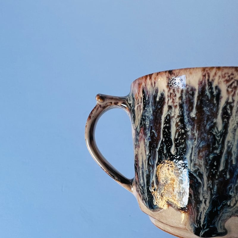 TNｰ87 谷井直人 銀彩黒流マグカップ Silver-Glazed Black Drip M