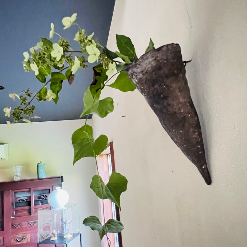 秀作　神山清子　信楽焼「手桶花入れ」 秀作 神山清子 信楽焼「手桶花入れ」 秀作 神山清子 「手桶花入れ」 K