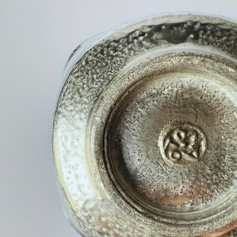 TN−111 谷井直人 銀彩ビードロ四方皿 Naoto Tanii Silver Glaze