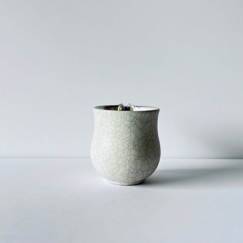 TN−124 谷井直人 銀彩白釉貫入片口 Naoto Tanii Silver Glaze W