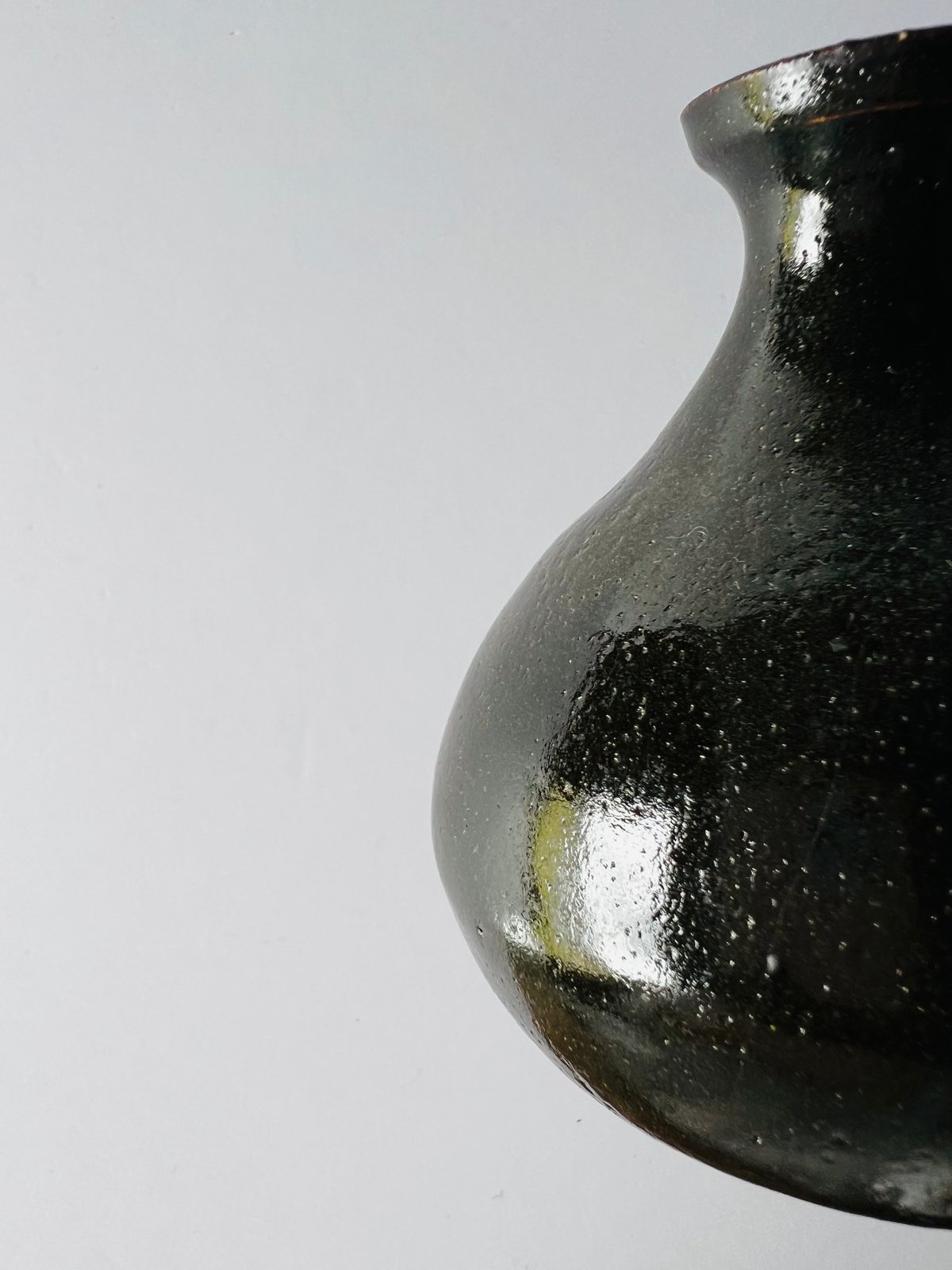 Sー9 鈴木大弓 黒高麗徳利 箱付き Suzuki Hiroyumi Black Korean