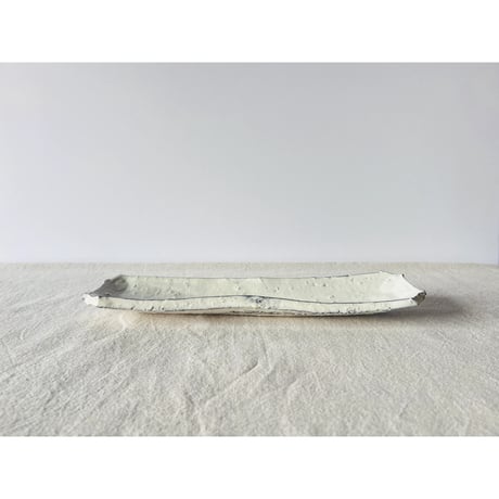T−122 辻村史朗　粉吹長皿　共箱付　Shiro Tsujimura Kofuki Rectangular Plate
