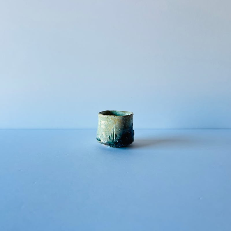 Fー22 古谷和也 伊賀角ぐい呑 共箱有 Kazuya Furutani Iga Square