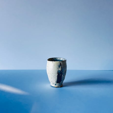 Tー86 辻村史朗　粉吹ぐい呑　共箱有　Shiro Tsujimura Powdered Sake Cup