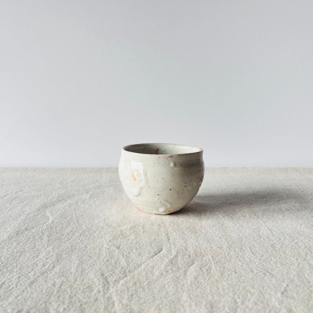 T−134 辻村史朗 粉吹ワインカップ大 共箱付 Shiro Tsujimura Large