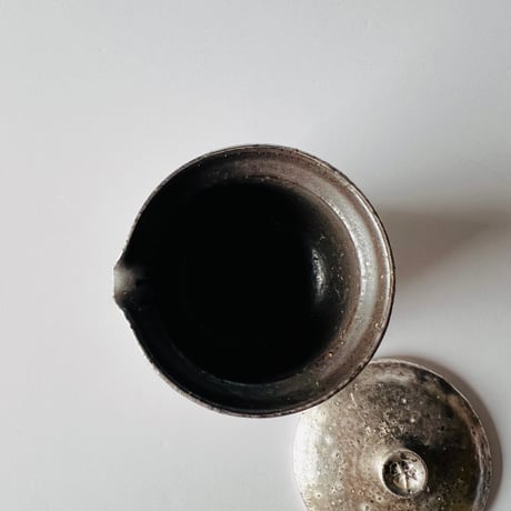 TNー42 谷井直人　銀彩まだら絞り出し急須　Naoto Tanii: Silver glaze mottled squeezed teapot