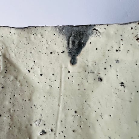 Tｰ64 辻村史朗　粉引き角皿小　Shiro Tsujimura  Powdered square plate