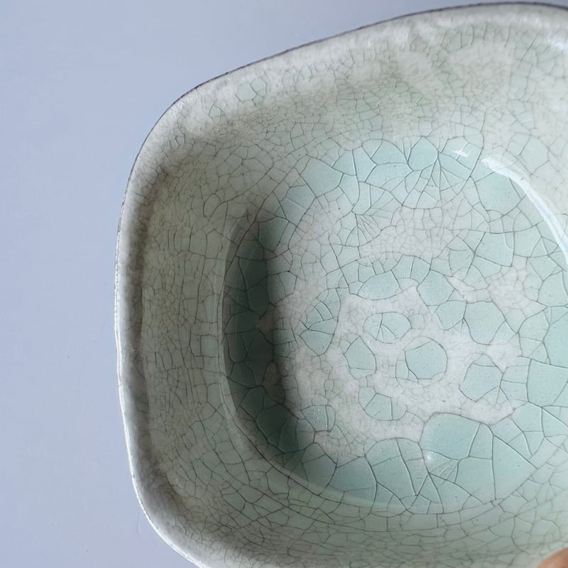 TN−112 谷井直人 銀彩ビードロ四方皿 Naoto Tanii Silver Glaze