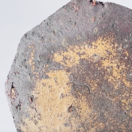 T−126 辻村史朗　焼き締め八角皿　共箱付　Shiro Tsujimura Yakishime Octagonal Plate