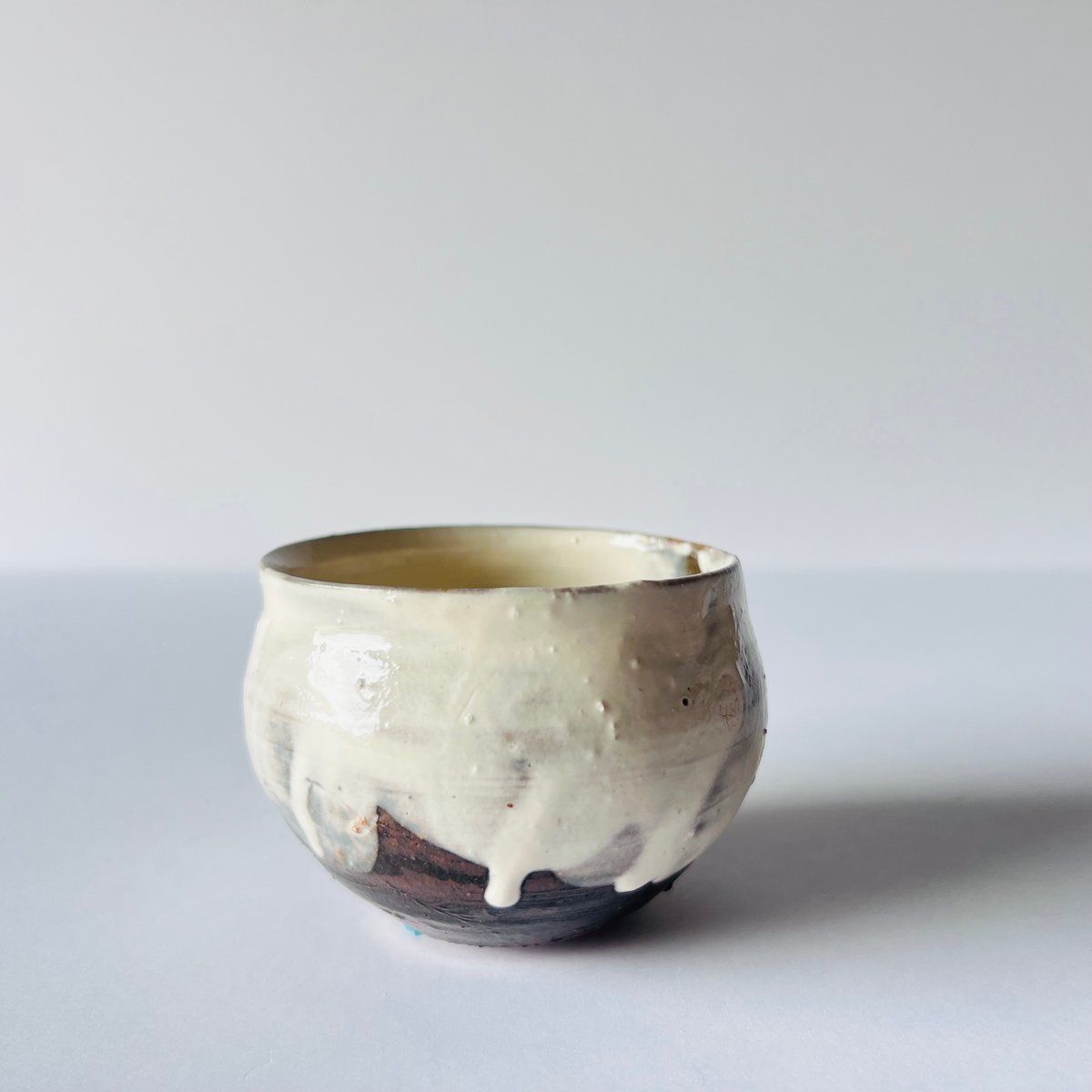 辻村史郎　粉吹ワイングラス（ソゲ等あり） T−137 辻村史朗 粉吹ワインカップ 共箱付 Shiro Tsujimura Kofuki