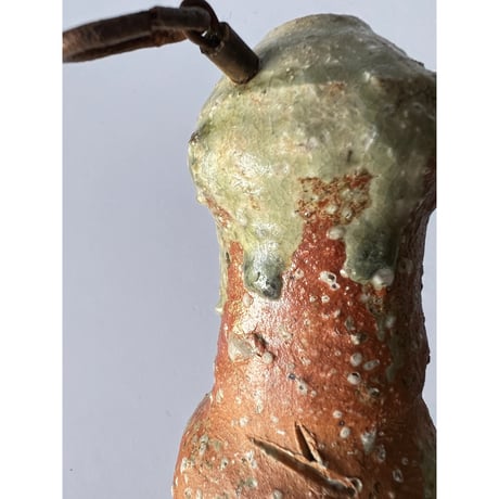 Tｰ59 辻村史朗　伊賀一輪挿掛花入　共箱有　Shiro Tsujimura Iga Flower Vase