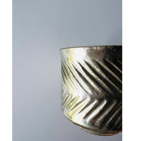 TNー52 谷井直人　銀彩ビードロマグカップ　しのぎ　Naoto Tanii Silver-glazed Vidro Mug - Shinogi