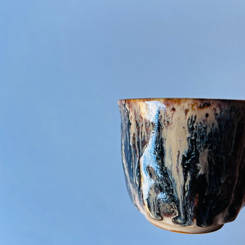 TNｰ87 谷井直人 銀彩黒流マグカップ Silver-Glazed Black Drip M